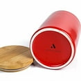 thumbnail image 2 of ARTHAUSEN Ceramic Storage Jar Canister - Airtight Bamboo Lid w/Silicone Seal - Modern Design for Kitchen Counter or Bathroom (Red 1080mL), 2 of 6