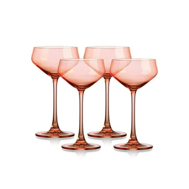 Godinger 27983 6 oz Pure Coupe Verre&44; Corail - Lot de 4