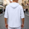 thumbnail image 6 of JAJAHO Mens Hooded T Shirt Long Sleeve Lightweight Linen Solid Color Pocket Beach Shirts Casual Drawstring Loose Fit Stylish Tops, 6 of 6