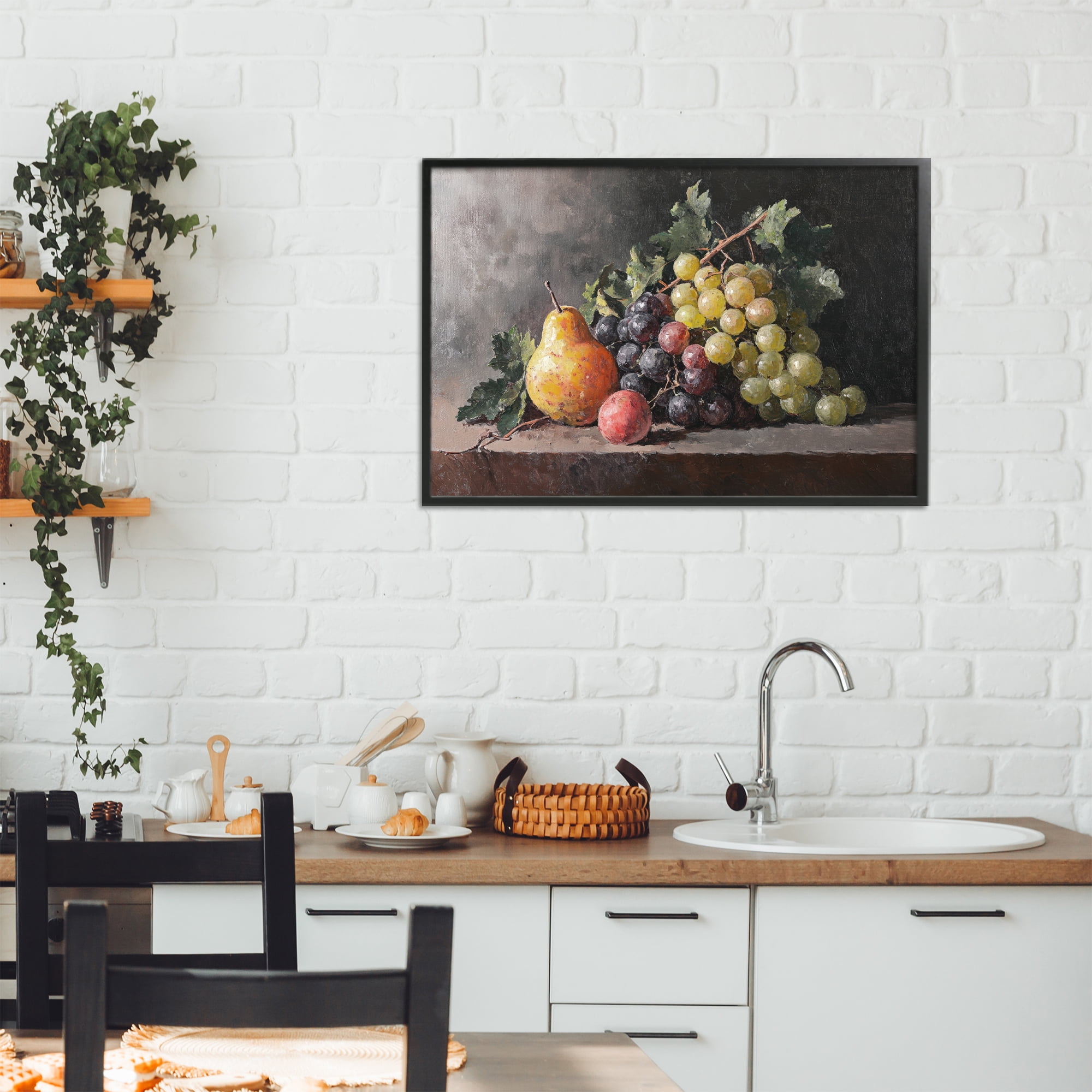 Stupell Industries Bountiful Fruit Classic Still Life Black Framed Giclee Art, design by Petal Prints Design