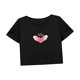 thumbnail image 5 of Camiseta corta con cuello redondo para mujer, ropa de calle elegante para caminar, viajar por la playa L, 5 of 7