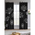 thumbnail image 2 of Black Dandelion Sheer Curtains 84 Inch Length 2 Panels Set for Living Room/Bedroom, Spring Modern Minimalist Country Flower Kitchen Curtains Grommet Semi-Sheer Curtains Window Treatments 52"x84"x2, 2 of 7