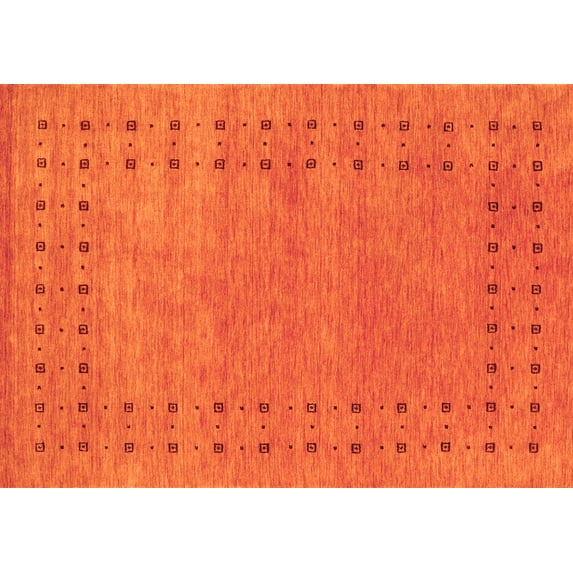 Ahgly Company Indoor Rectangle Abstract Orange Contemporary Area Rugs, 5' x 7'