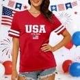 thumbnail image 2 of V Neck Short Sleeve Patriotic T Shirt For Women Plus Size USA 1776-2026 Print 250th Anniversary T Shirt, 2 of 4