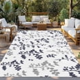 thumbnail image 2 of Grey Black Botanical Outdoor Rug for Patio/Deck/Porch, Non-Slip Large Area Rug 5 x 8 Ft, Watercolor Spring Floral Summer Leaf Indoor Outdoor Rugs Washable Area Rugs, Camping Rug Carpet Runner, 2 of 8