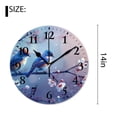 thumbnail image 2 of 14 Inch Wall Clock Battery Operated Silent Clock Decorative for Office, Kitchen, Outdoor, Living Room，Watercolor Blue Bird with Red Berries Cute, 2 of 4