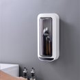 thumbnail image 4 of Hips Chopsticks Draining Box Dustproof Punch-Free 2 Compartments Rotatable Self-Adhesive Storage Container Household Organizer, 4 of 10