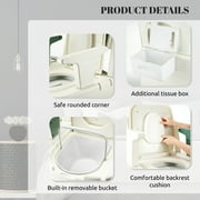 Bedside Commode, Portable Toilet for Adults, Commode Chair for Toilet with Arms, Height Adjustable, 2 Toilets and Induction Night Light, Potty Chair for Elderly and Disabled
