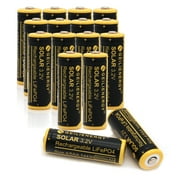 GEILIENERGY 16PCS 3.2V 4/5AA Li-FePO4 14430 Size (14x43mm NOT AA Size) 4/5AA Rechargeable Batteries for Solar Panel Light