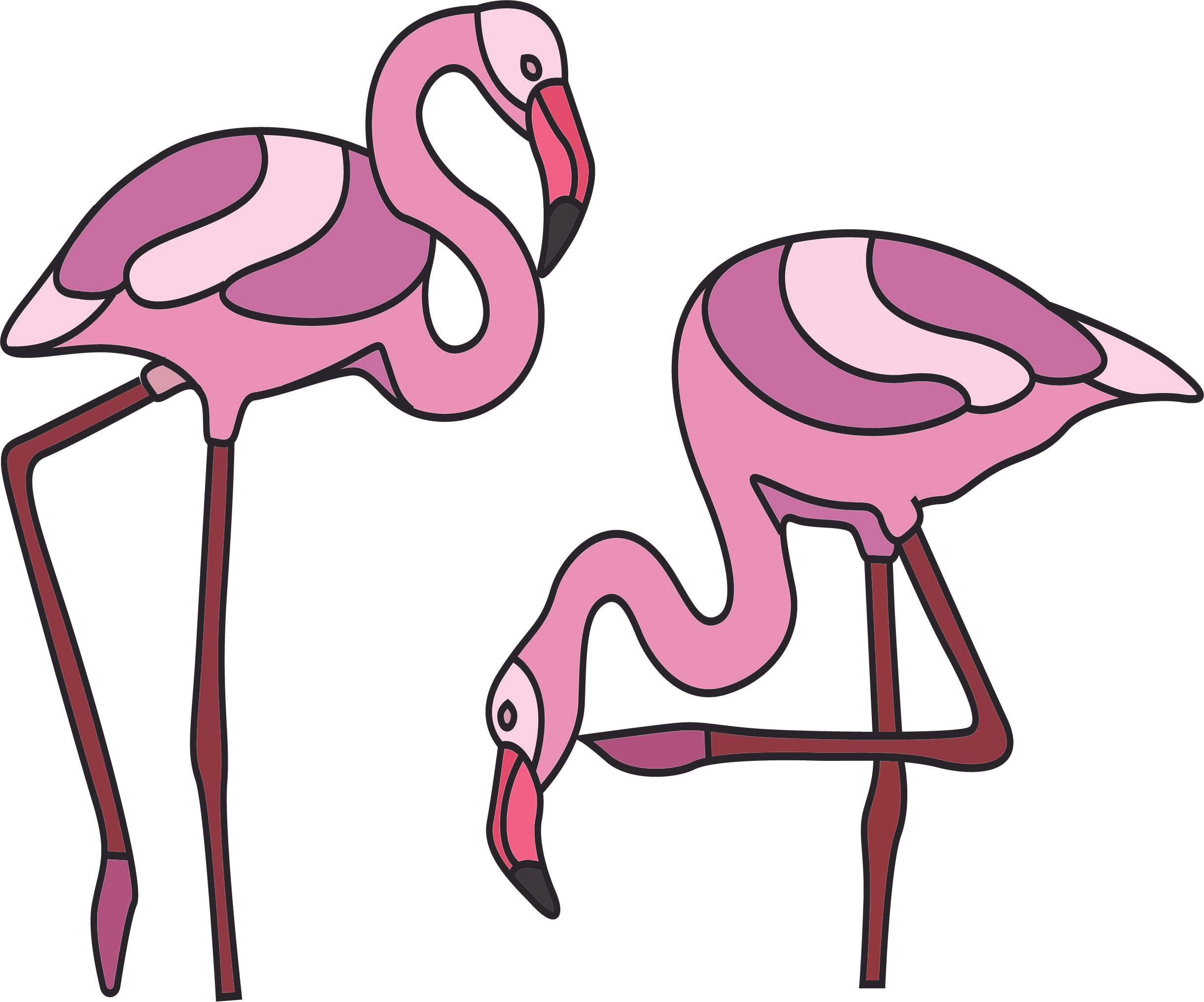 Removable Kids Room Family Room Flamingo Vinyl Static Cling Wall Decal Sticker Multicolored