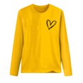 thumbnail image 4 of Besolor T-Shirts de la Saint-Valentin pour Femmes Imprimé Cœur Col Rond Manches Longues Tunique Décontractée Blouse Tee, 4 of 4