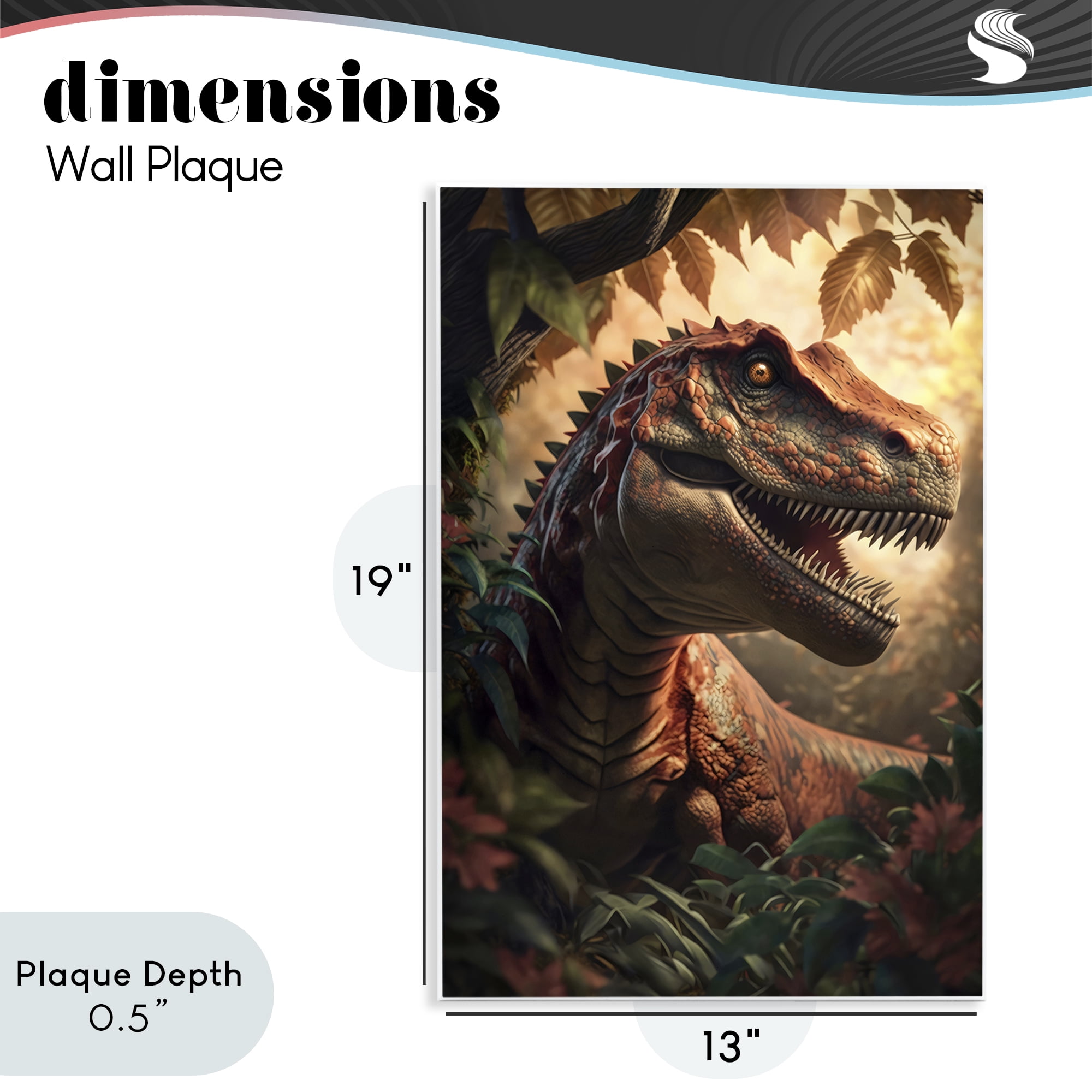 Stupell Industries Jungle Raptor with Ancient Foliage Wall Plaque Art, design by Creative Studio