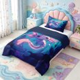 thumbnail image 2 of Manfei Kawaii Axolotl Twin Comforter Sets,Colorful Salamander Bedding Set,Navy Blue Reversible,2-Piece,1 Comforter and 1 Pillowcase, 2 of 7