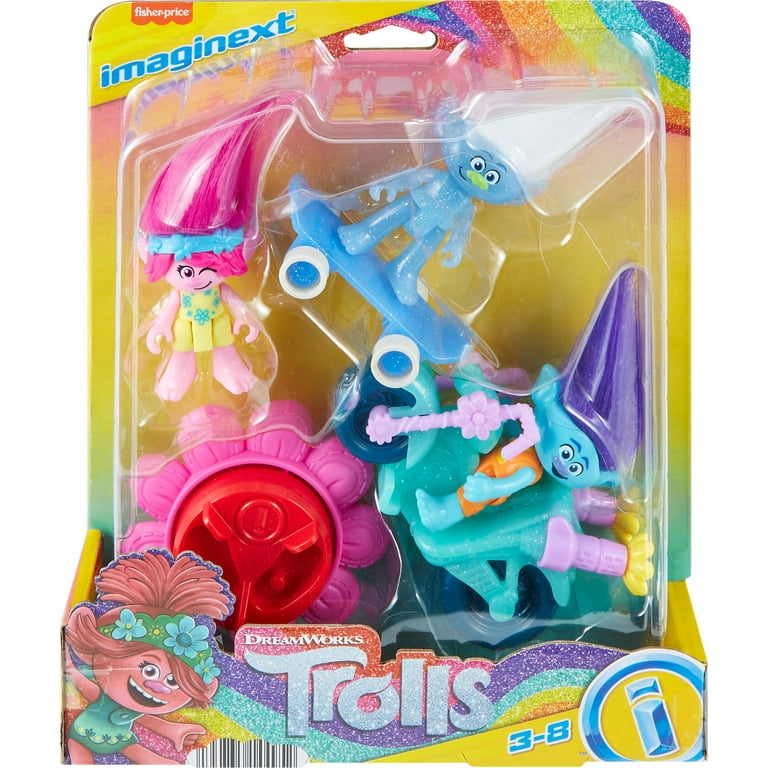 DreamWorks Trolls Mini Figure Set Collection Plastic Movie Characters (Set  of 5)