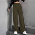 thumbnail image 5 of Womens Ribbed Knit Lounge Pants High Waist Casual Elastic Loose Wide Leg Pants 2025 Winter Comfy Jogger Trousers, 5 of 8