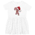 thumbnail image 3 of Inktastic Red and White Candy Cane Santa Christmas Funny Xmas Lights Girls Toddler Dress, 3 of 5