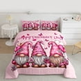 thumbnail image 2 of Manfei Kawaii Gnome Bedding Comforter Set,Happy Valentine'S Day Twin Comforter Sets,Pink Loves Pattern Bedding Set For Girls,Luxury Bedroom Decor Reversible,2pcs, 2 of 8