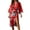 Red, variant on Ladies' Print Long Robe Lightweight Bathrobe And Loungewear