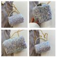 thumbnail image 3 of Moda mujer perla lentejuelas cilindro bolsos cadena hombro bolsos (blanco), 3 of 9