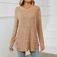 thumbnail image 4 of Usmixi Winter Sweater for Women Knitted Pullover Tops for Women Loose Casual Round Neck Thin Lightweight Sweater Tunic Casual Solid Sweater Fall Long Sleeve Tops 2023, 4 of 7