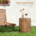 thumbnail image 5 of HOMCOM Tree Stump Stool with Round Tabletop, Concrete End Table in Wood Grain Finish for Indoors & Outdoors (Natural), 5 of 9