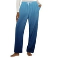 thumbnail image 5 of Women's Fleece Pajama Pants Casual Loose Drawstring Elastic High Waist Straight Leg Comfy Soft Lounge Pant with Pockets (S, Navy), 5 of 8