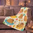 thumbnail image 6 of Playful Tropical Capybara Summer Activities, Playful Coastal Landscape Scene, Warm Flannel Blanket for Beach House and Living Room, Beach Lovers Housewarming Gift, Coastal Home Decor, 6 of 9