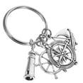 thumbnail image 5 of KAKOWELY Sailing Theme Key Chain Bag Pendant Sailboat Rudder Compass Lighthouse Charm Keychain,2.36X"X1.18"X0.2", 5 of 5