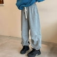 thumbnail image 2 of SGMVNU Girls Fashion Jogger Pants Daily Wear Drawstring Elastic Waist Comfortable Kids Tapered Leg Casual Trousers Sweatpants(Size 12-13 Years,Grey), 2 of 4