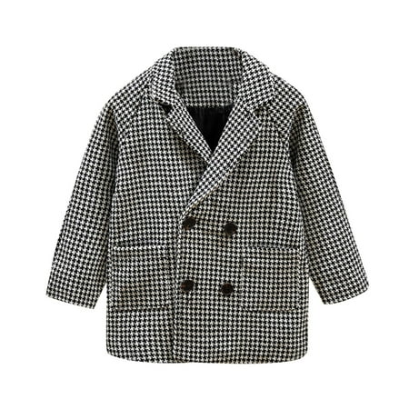 

Dr.Eam Infant Coats S Coat S Coat Boys Autumn And Winter Woolen Coat Medium And Long S Coat Outerwear Tops Boys Girls Black 12 M-18 M
