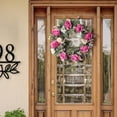 thumbnail image 4 of EGNMCR Fleur Simulée Couronne de Porte Couronne de Fleurs Décoration Couronne de Fleurs Roses Fausse Fleur Pendentif de Mariage et de Vacances Simulée, 4 of 7