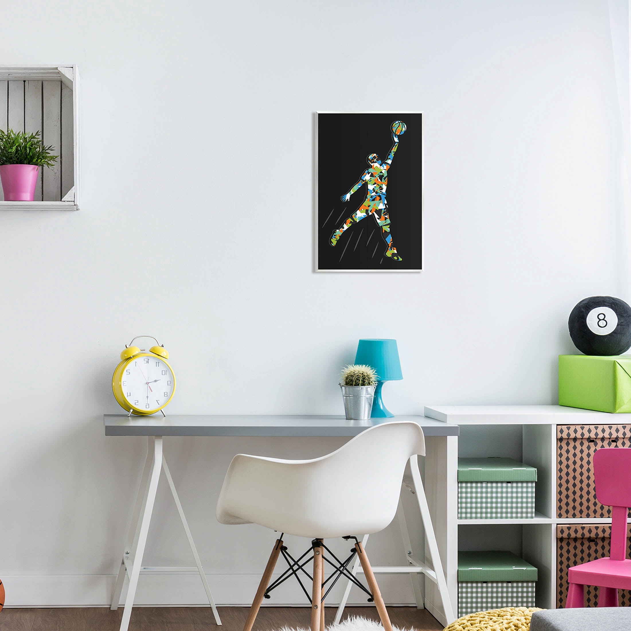 Stupell Industries Patterned Basketball Player Ball Graphic Art Unframed Art Print Wall Art, Design by Arrolynn Weiderhold