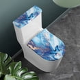 thumbnail image 2 of COEQINE Blue Marble Butterfly Toilet Lid Dust Cover 2 Pcs Set, Machine Washable Elastic Bottom Stretchable Bathroom Toilet Lid Cover, Fits Most Tanks & Lids, 2 of 7