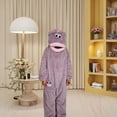 thumbnail image 2 of AHMOMEI Big Mouth Monster Frog Pajamas for Teens & Adults Onesie Funny Monster Hooded Fleece Jumpsuit Pajama Party & Cozy Sleepwear Gift No Shoes Purple Pink S, 2 of 4