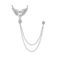 thumbnail image 3 of Suit Brooch with Chain Alloy Men's Lapel Brooch for Career Suit Shirts Coat, 3 of 8