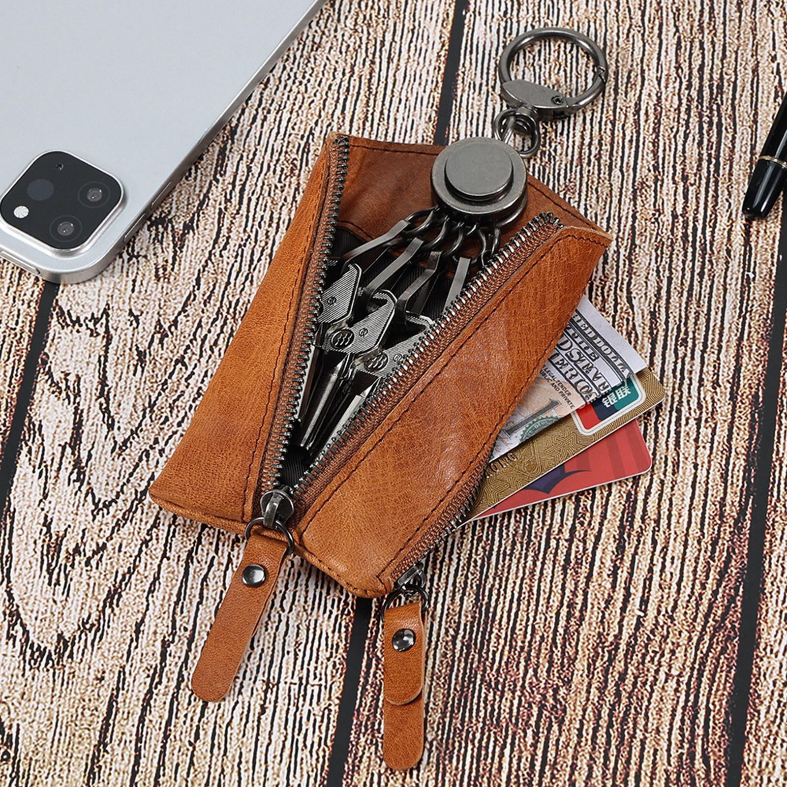 Unisex Mens Womens Waist Key Bag with 5 Hooks Card Holder Compact  Convenient Keychain Case Purse Handmade Wallet Key Storage Bag 