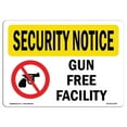thumbnail image 1 of SignMission OS-SN-A-1824-L-11545 18 x 24 in. OSHA Security Notice Sign - Gun Free Facility, 1 of 1