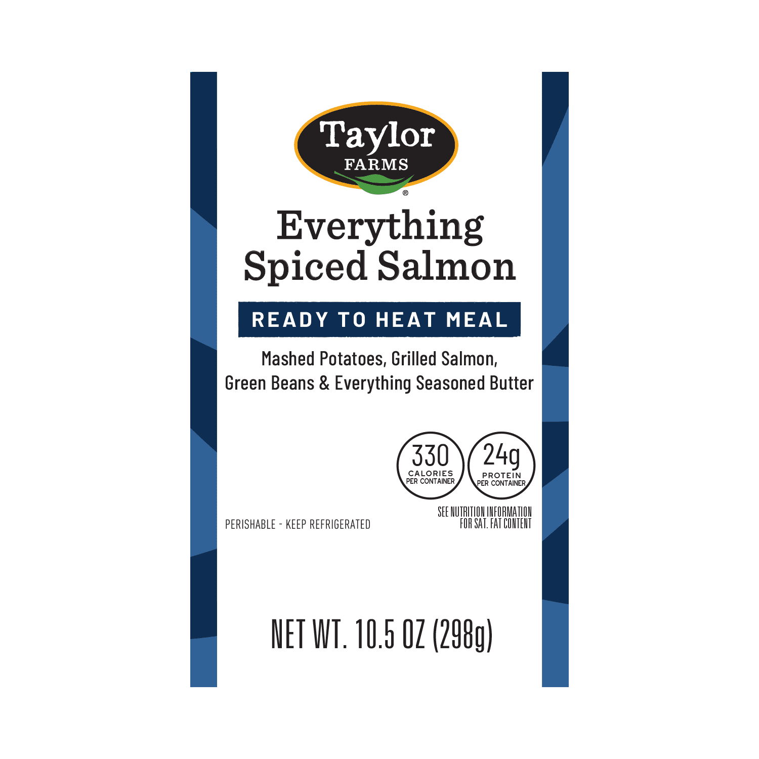 Taylor Farms Everything Spiced Salmon with Mashed Potatoes, Microwave Ready Single Serve Meal, 10.5 oz (Fresh)
