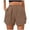 Coffee, variant on PMVFHDE Elastic Waist Sport Shorts For Women Loose Wide Leg Solid Color Casual Gym Shorts Orange,M