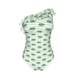 thumbnail image 4 of Yiaed Cute Crocodile Print Women One Piece Swimsuits Tummy Control One Shoulder Bathing Suits Pattern Ruffle Swimwear-Large, 4 of 8