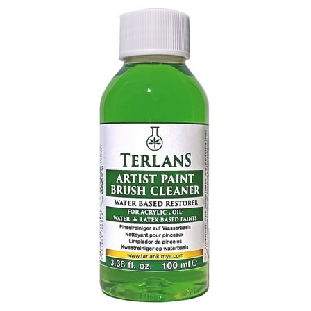 TERLANS Art Paint Brush Cleaner & Restorer, 3.38 fl oz (100 ml) | For Removing Dried Acrylics/Oil Paint from Bristles and Painting tools