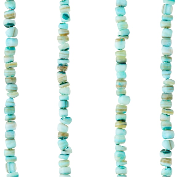 Bead Landing Aqua Shell Chip Beads, 5mm, 12 Pack