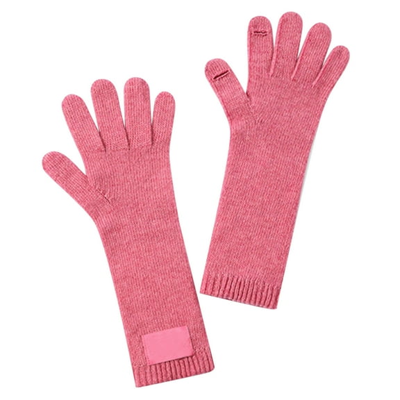 Bibifish Womens Gloves Solid Touchscreen Knitted Long Gloves Soft Warm Stretchable Casual Fall Winter Daily Wear Office Commute Trendy Long Gloves