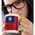 thumbnail image 2 of 3drose, National Flag of the Republic of China Painted onto a Brick Wall Taiwan Taiwanese, 15oz Two-tone Yellow Mug, 2 of 6