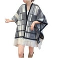 thumbnail image 2 of Karight Women's Shawl Wrap Poncho Cape Cardigan Sweater Open Front for Fall Winter Spring, 2 of 7