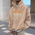 thumbnail image 2 of Oversized Hoodie Men Pumpkin Skull Hoodie Hooded Sweatshirt Halloween Partial Casual Pullover Top Crewneck Sweatshirt Men Khaki L, 2 of 4
