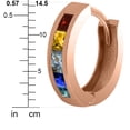 thumbnail image 3 of Galaxy Gold 14K Rose Gold 1.30 Carat Natural Multicolor Sapphire Huggie Earrings - September Birthstone - Truth & Nobility - Fine Jewelry for Women, 3 of 4