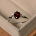 thumbnail image 2 of Garnet engagement ring, multistone, January birthstone, silver rings gemstone, red gemstone, 2 of 3