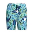 thumbnail image 4 of Naloa Flying Swallows Men's Short Pajama Pants, Lounge Comfort Shorts with Elasticized Waistband and Side Pockets - X-Large, 4 of 9