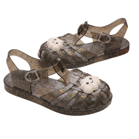Abomasnow Boys and Girls Glitter Closed Toe Fisherman Sandals Adjustable Buckle Ankle Strap Waterproof Summer Water Shoes